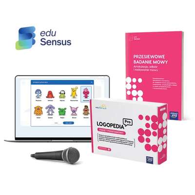 EduSensus Logopedia PRO. Pakiet Podstawowy 4.0 - pakiet programów logopedycznych + mikrofon (licencja na 2 niezależne stanowiska)
