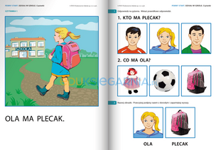 Pewny start. Dzisiaj w szkole. Poznajemy Olę i Adama. Czytanki