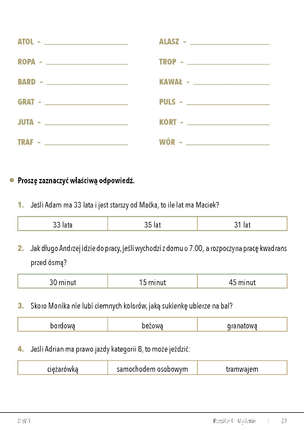 Terapia umysłowa osób dorosłych. Terapia funkcji poznawczych - poziom 1