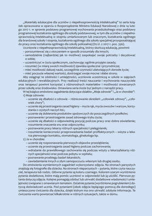 Materiały edukacyjne dla uczniów z niepełnosprawnością intelektualną. Moje zdrowie. Ja w chorobie