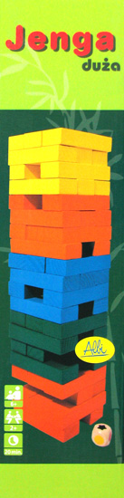 Jenga duża XL (kolorowe drewno)