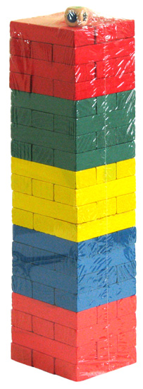 Jenga duża XL (kolorowe drewno)