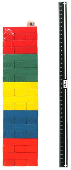 Jenga duża XL (kolorowe drewno)