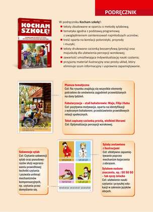 KOCHAM SZKOŁĘ. Ćwiczenia do nauki czytania metodą symultaniczno-sekwencyjną. Zeszyt 1.