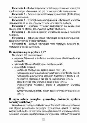 Lubię głoski, rytm i ruch! Ćwiczenia uwagi słuchowej, koordynacji słuchowo-ruchowej oraz syntezy i analizy słuchowej (z płytą CD)