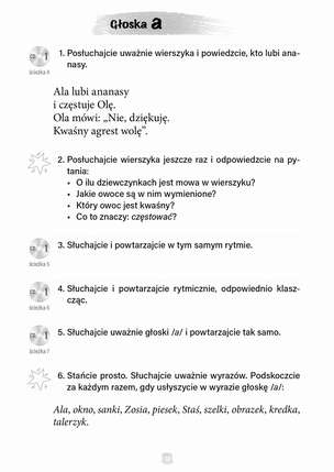Lubię głoski, rytm i ruch! Ćwiczenia uwagi słuchowej, koordynacji słuchowo-ruchowej oraz syntezy i analizy słuchowej (z płytą CD)