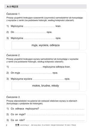 Dać rzeczy słowo. Co za historia! - ćwiczenia do historyjek 3-elementowych