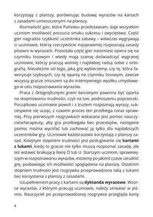 Ortograficzne gry karciane Ó i U dla uczniów klas IV-VIII