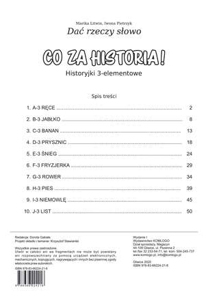 Dać rzeczy słowo. Co za historia! - ćwiczenia do historyjek 3-elementowych