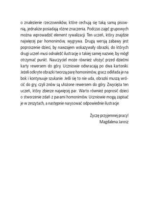 Jeno słowo - dwa znaczenia. Materiał obrazkowy do zabawy z homonimami