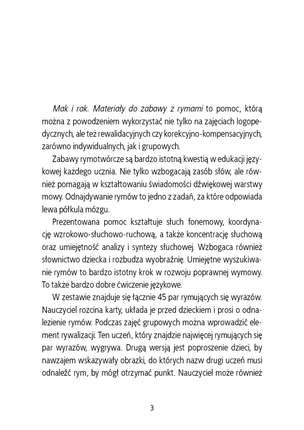 Mak i rak. Materiały do zabawy z rymami