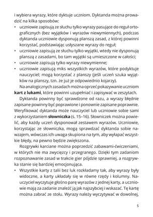 Ortograficzne gry karciane Ó i U dla uczniów klas IV-VIII