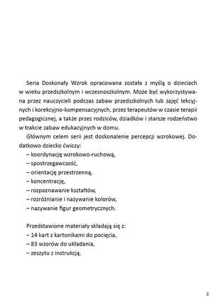 Doskonały wzrok. Ułóż wzory. Materiały do ćwiczenia percepcji wzrokowej