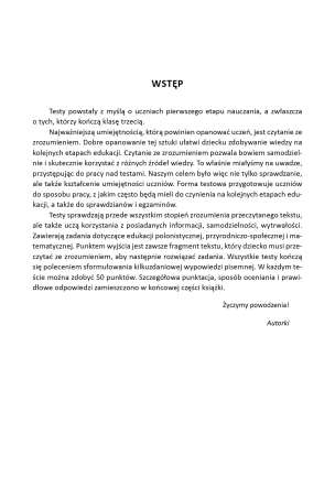 Czytam ze zrozumieniem i rozwiązuję zadania. Testy dla uczniów III klasy szkoły podstawowej