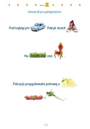 Zdania obrazkowo-wyrazowe. Materiał do terapii głosek r, l, li, j