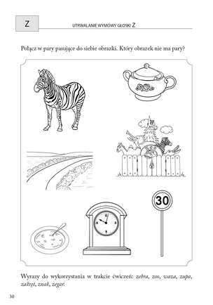 Zdania obrazkowo-wyrazowe. Materiał do terapii głosek S, Z, C, DZ