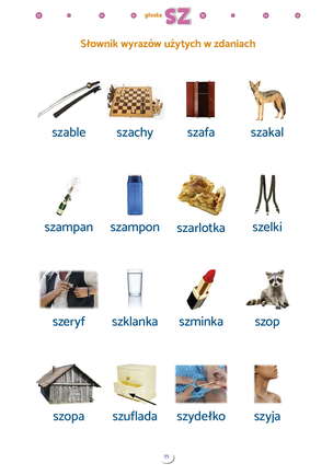 Zdania obrazkowo-wyrazowe. Materiał do terapii głosek sz, ż, cz, dż