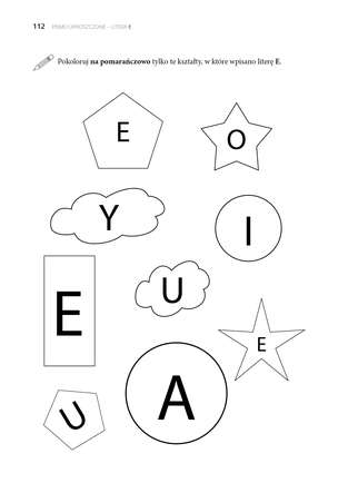 Rzuć okiem na litery: A, O, U, Ó, E, I, Y. Ćwiczenia doskonalące percepcję wzrokową na materiale literowym
