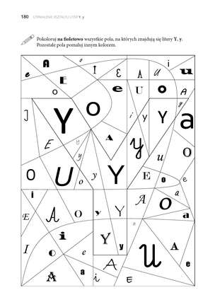 Rzuć okiem na litery: A, O, U, Ó, E, I, Y. Ćwiczenia doskonalące percepcję wzrokową na materiale literowym