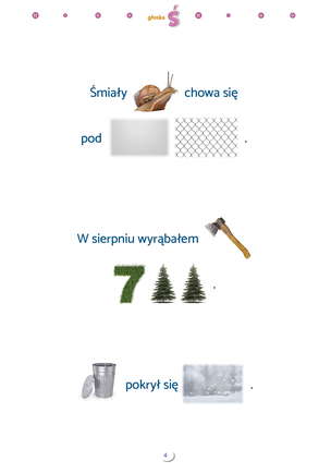 Zdania obrazkowo-wyrazowe. Materiał do terapii głosek ś, ź, ć, dź