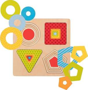 Puzzle warstwowe - 4 kształty geometryczne