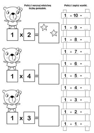 Tabliczka mnożenia. Działania, ćwiczenia