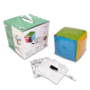 Kostka edukacyjna 15 cm + karty suchościeralne + pisak [Zestaw]