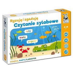 Czytanie sylabowe. Rysuję i zgaduję - książka, karty i flamaster