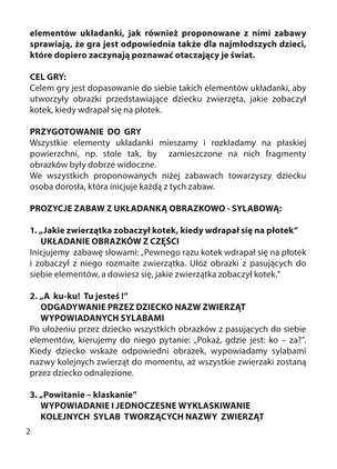 Wlazł kotek na płotek - układanki obrazkowo-sylabowe