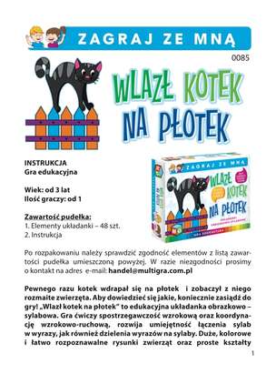 Wlazł kotek na płotek - układanki obrazkowo-sylabowe