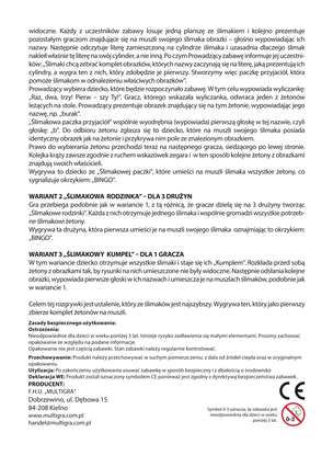 Ślimakowe bingo - gra ćwicząca rozpoznawanie liter: B P, D 