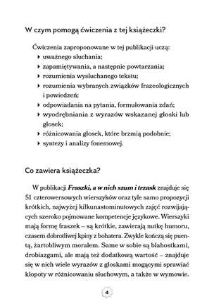 Fraszki, a w nich szum i trzask. Ćwiczenia słuchowo-językowe dla 5-8-latków