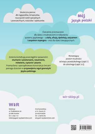 Mój język polski. Ćwiczenia z gramatyki dla dzieci z zaburzeniami komunikacji językowej. Część 2