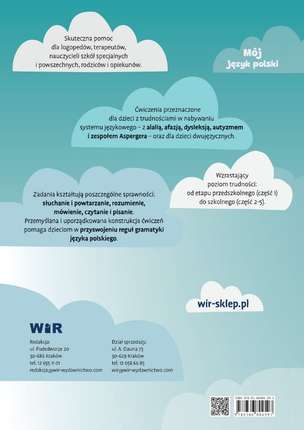 Mój język polski. Ćwiczenia z gramatyki dla dzieci z zaburzeniami komunikacji językowej. Część 4