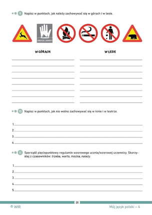 Mój język polski. Ćwiczenia z gramatyki dla dzieci z zaburzeniami komunikacji językowej. Część 4
