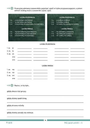 Mój język polski. Ćwiczenia z gramatyki dla dzieci z zaburzeniami komunikacji językowej. Część 4
