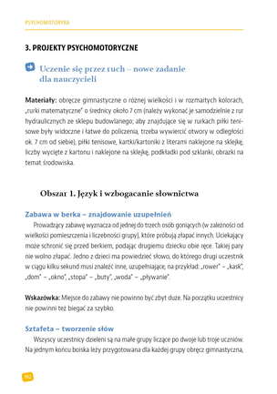 Psychomotoryka. Rozwijanie inteligencji, kreatywności, rezyliencji i mądrości. Nowe formy edukacji. Ponad 70 zajęć i scenariuszy psychomotorycznych