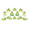 Dekoracje ozdoby szkolne - Żabki duży zestaw (12 elementów,, dwustronne)