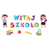 Dekoracje przedszkolne. Napis Witaj Przedszkole DUŻY (22 elementy, jednostronny)