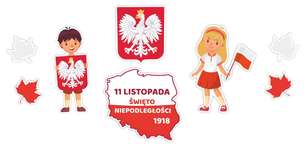 Dekoracje szkolne. Ozdoby patriotyczne - 11 listopada Święto Niepodległości 01 (8 elementów) (1)