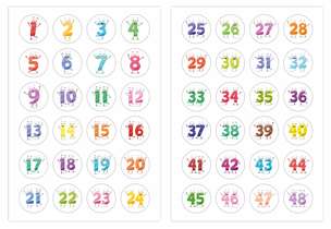 Znaczki naklejki do szatni / na szafki 1-24 - Cyfry 01 (24 sztuki, 40 mm) (1)