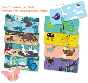 Kapitan Nauka. Układanki malucha. Znajdź zwierzę 1-3 lata
