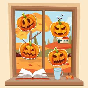 Dekoracje ozdoby szkolne - Dynie na Halloween (4 elementy)