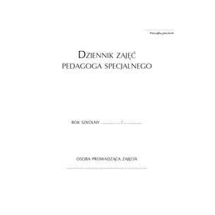 Dziennik zajęć pedagoga specjalnego
