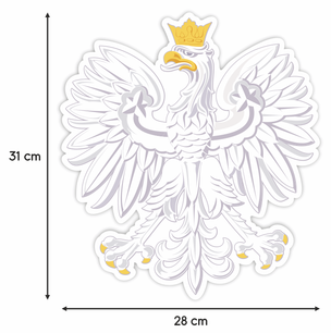 Dekoracje ozdoby szkolne patriotyczne - Orzeł biały (1 element jednostronny, A3)