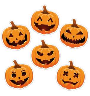 Dekoracje ozdoby szkolne - Dynie na Halloween (4 elementy) (1)