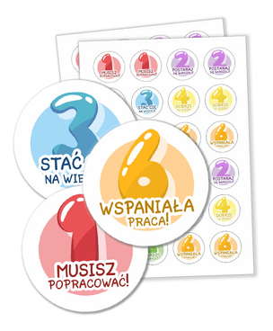 Naklejki motywacyjne dla dzieci Buźki uśmiechnięte - zestaw 88 sztuk (20mm) (1)