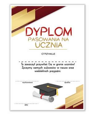 Dyplom pasowania na ucznia - lekcja (A4) (1)