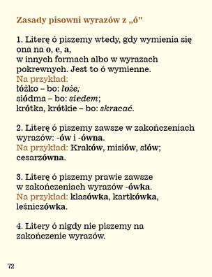 Ortografia w wierszykach Ó