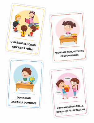 Kodeks ucznia - zestaw 17 plansz edukacyjnych (A5)